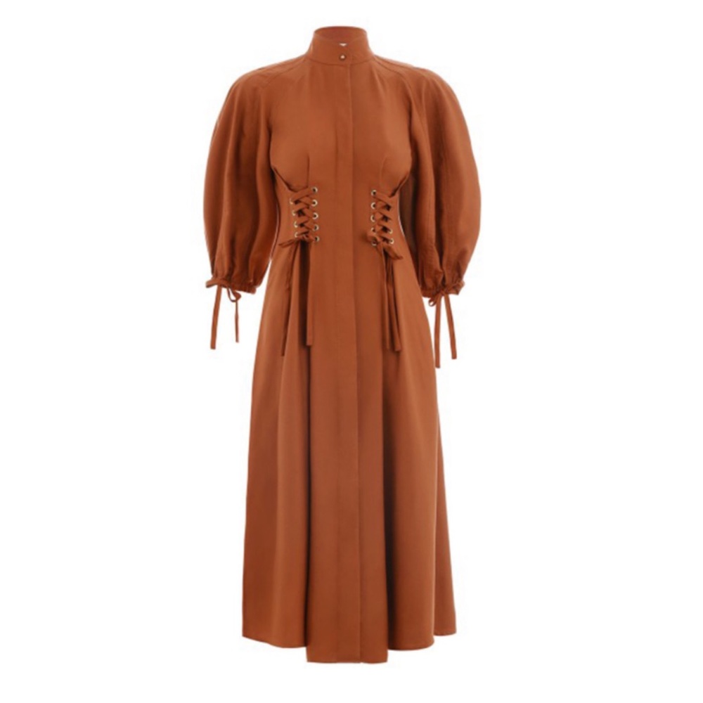 Rust Tie Accent Dress The Raetruda - Picture 4 of 14